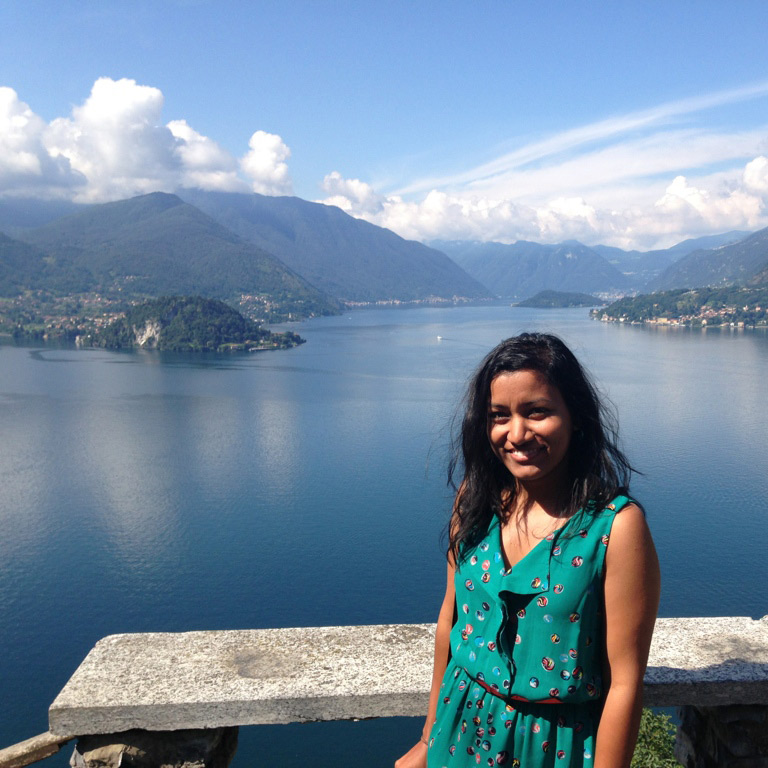 Natasha posing in front of Lake Como
