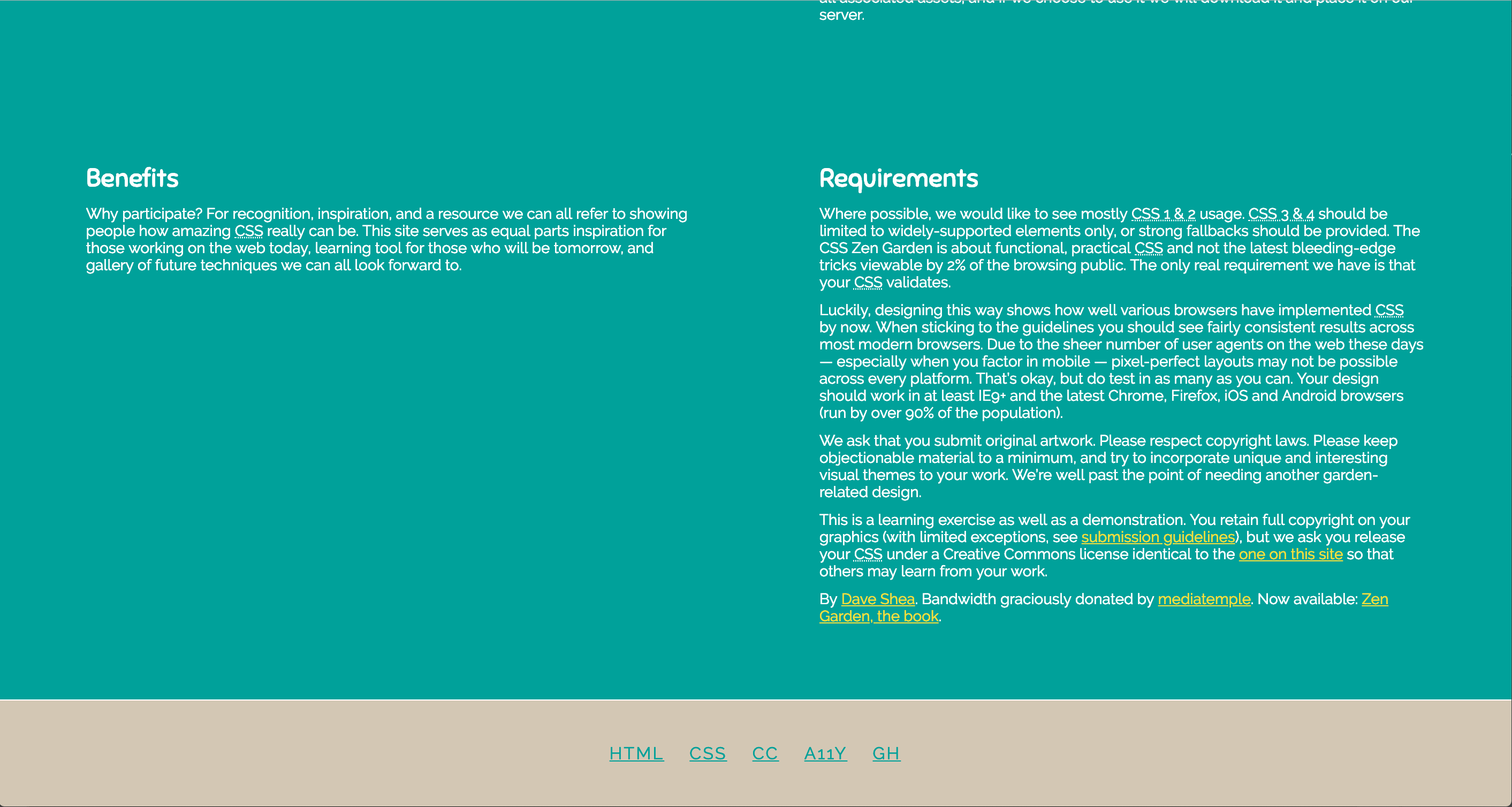 My CSS Zen Garden page design